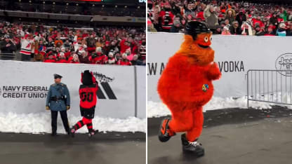 NJ Devil pranks Gritty 2024 Stadium Series