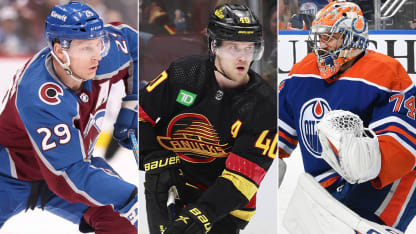 Nathan MacKinnon Stuart Skinner Elias Pettersson månadens tre stjärnor i NHL