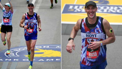 Zdeno Chara runs 2024 Boston Marathon