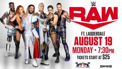 August 19: WWE Monday Night Raw