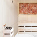 White Home Sauna with electric heater with Himalayan Salt Panels
